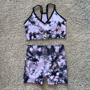 Victoria's Secret PINK Seamless Lightly Lined Sport Bra Bike Shorts Medium Large
